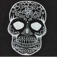 skull printed linen fabric for Halloween Decoration